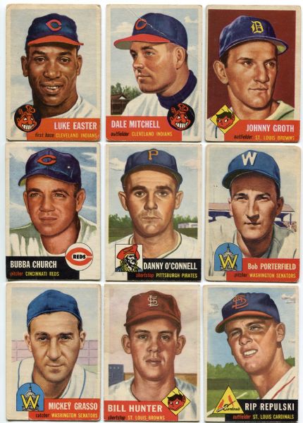 1953 Topps Baseball Lot of 15 Different