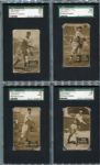 E137 1933 Zeenut Sepia Complete Set of 48 All SGC Graded Several With Coupons