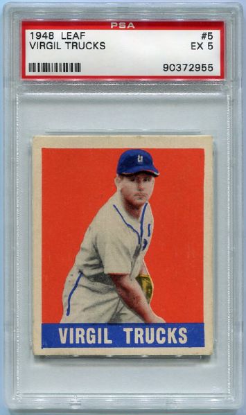 1948 Leaf #5 Virgil Trucks SP PSA 5
