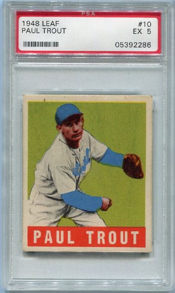 1948 Leaf #10 Paul Trout PSA 5