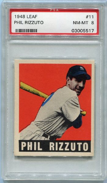 1948 Leaf #11 Phil Rizzuto PSA 8