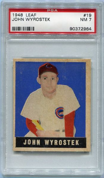 1948 Leaf 19 John Wyrostek SP PSA 7