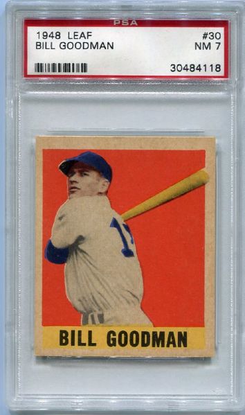 1948 Leaf #30 Bill Goodman SP PSA 7