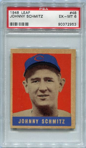 1948 Leaf #48 Johnny Schmitz SP PSA 6