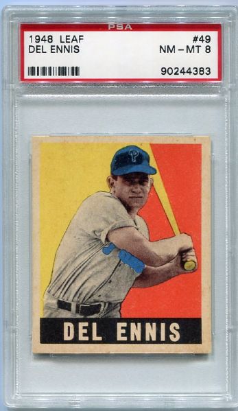 1948 Leaf #49 Del Ennis PSA 8