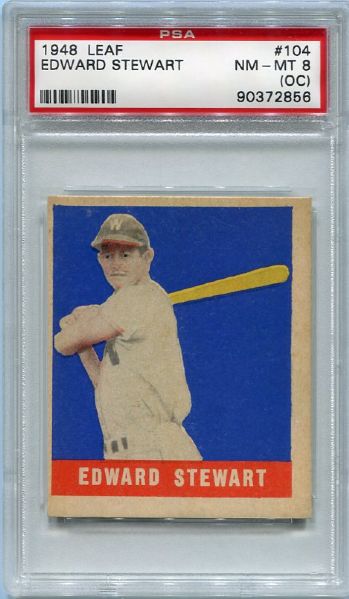 1948 Leaf #104 Edward Stewart SP PSA 8 OC