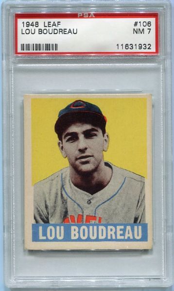 1948 Leaf #106 Lou Boudreau PSA 7