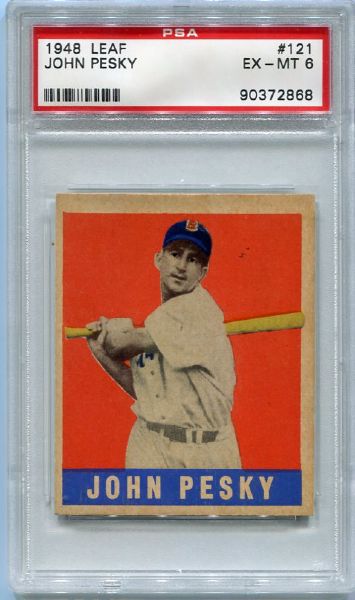 1948 Leaf #121 Johnny Pesky SP PSA 6