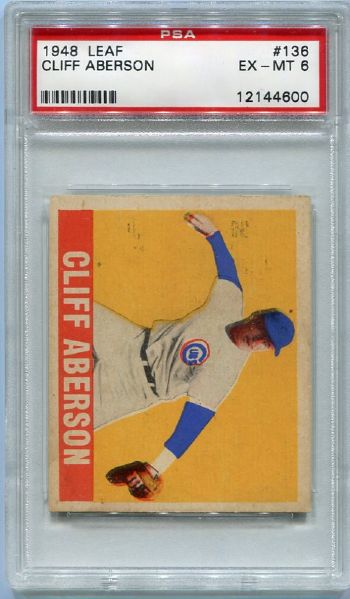 1948 Leaf #136 Cliff Aberson Short Sleeve Variety PSA 6