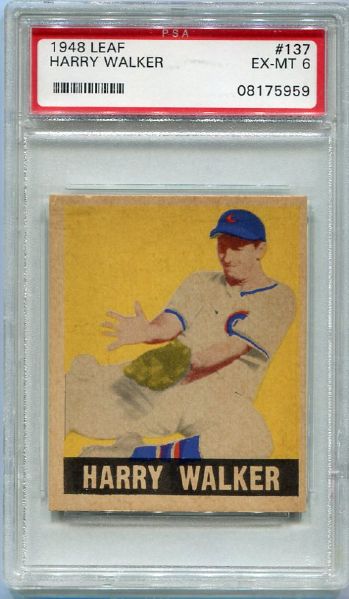 1948 Leaf #137 Harry Walker SP PSA 6