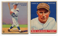 1933 & 1934 Goudey Lot of 13 Different G to VG With Graded & HOFers