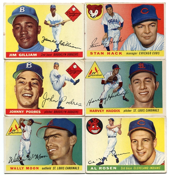 1955 & 1956 Topps Baseball Lot of 13 Different - Many Yankees and Dodgers