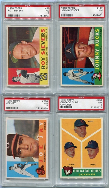 1960 Topps Baseball Lot of 6 Different All PSA Graded 7s