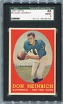 1958 Topps Football #83 Don Heinrich SGC 88