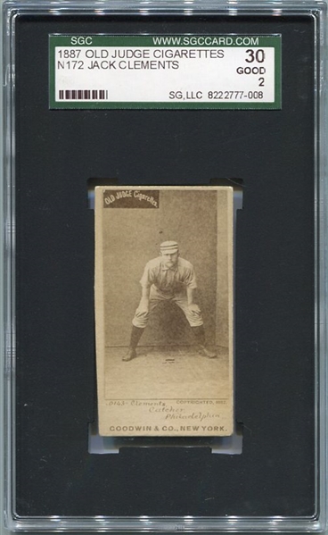 N172 Old Judge Cigarettes Jack Clements Philadelphia SGC 30