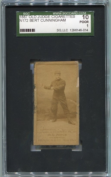 N172 Old Judge Cigarettes Bert Cunningham Baltimore SGC 10