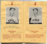 1957 San Francisco Seals Stamp Album-Complete with 13 Autographs