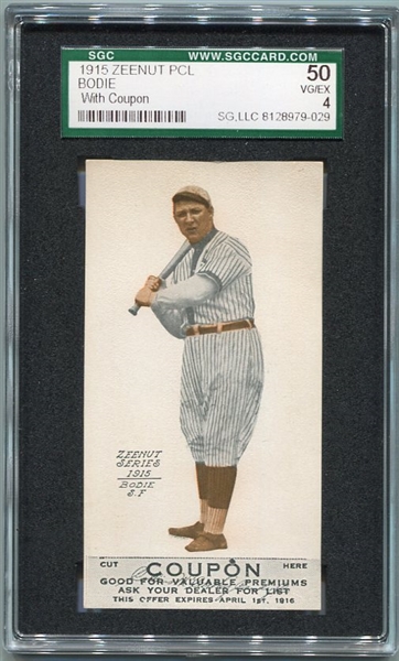 E137 1915 Zeenut Bodie San Francisco With Coupon SGC 50
