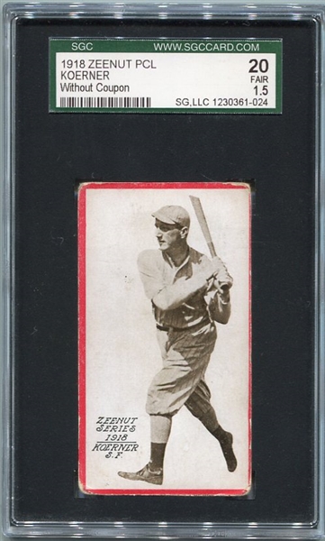 E137 1918 Zeenut Koerner San Francisco SGC 20