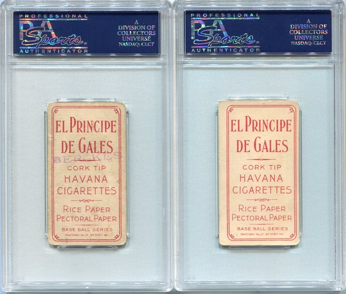 T206 Lot of 2 El Principe Backs Berger and Lord One With Backstamp
