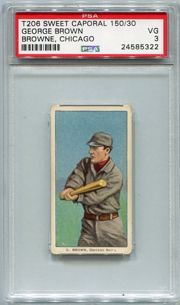T206 George Brown Chicago PSA 3