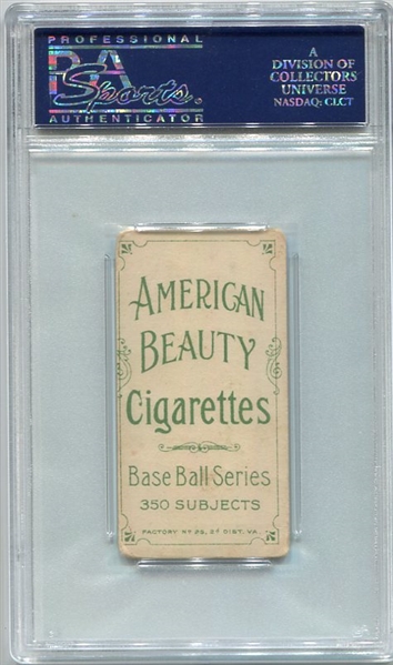 T206 Rudy Hulswitt American Beauty 350 W/Frame PSA 2