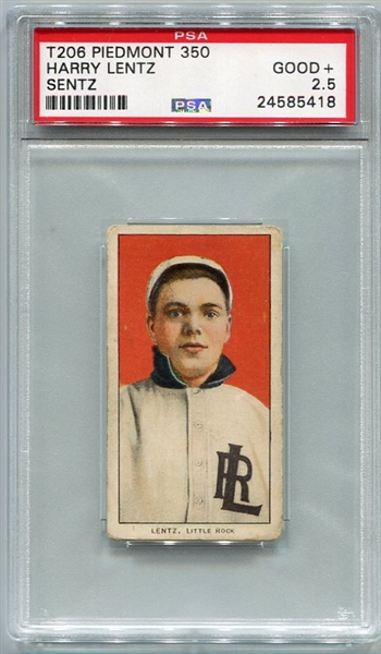 T206 Harry Lentz, Little Rock SLer PSA 2.5