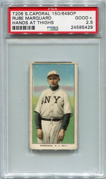 T206 Rube Marquard Hands at Thighs PSA 2.5 Fact. 649 Overprint