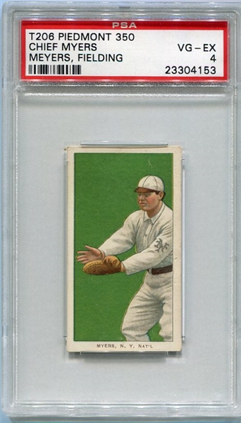 T206 Chief Myers Fielding PSA 4