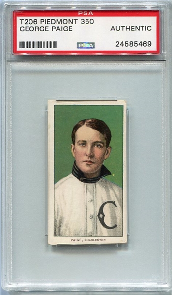 T206 George Paige Charleston SLer PSA Authentic