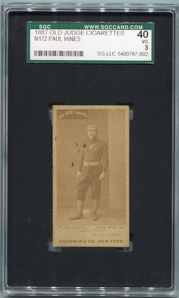 N172 Old Judge Cigarettes Paul Hines Washington SGC 40