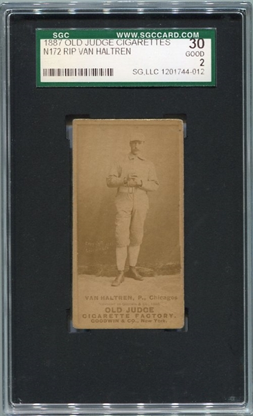 N172 Old Judge Cigarettes Rip Van Haltren Chicago SGC 30