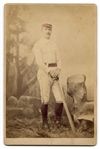 Circa 1870 Colorized Cabinet Photo Baseball Player With Bat Oxford, Pennsylvania