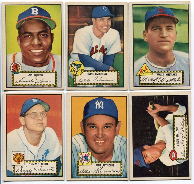 1952 Topps Baseball Lot of 10 Different Mostly Low Numbers EX-EXMT