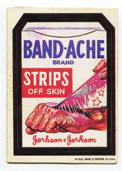 1973 Wacky Pack Band-Ache With Red Ludlow Back Extremely Scarce!