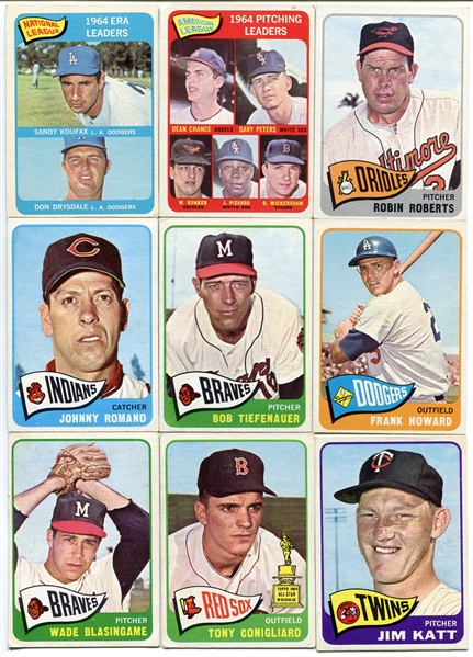 1965 & 1966 Topps Baseball Lot of 33 Different Loaded With HOFers