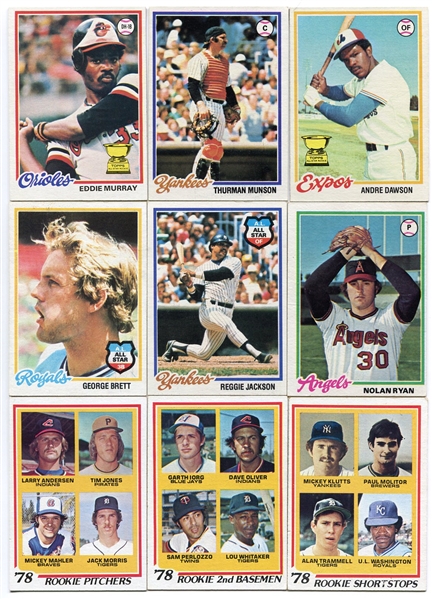 1978 Topps Baseball Near Set 710 of 726 Missing Only Commons