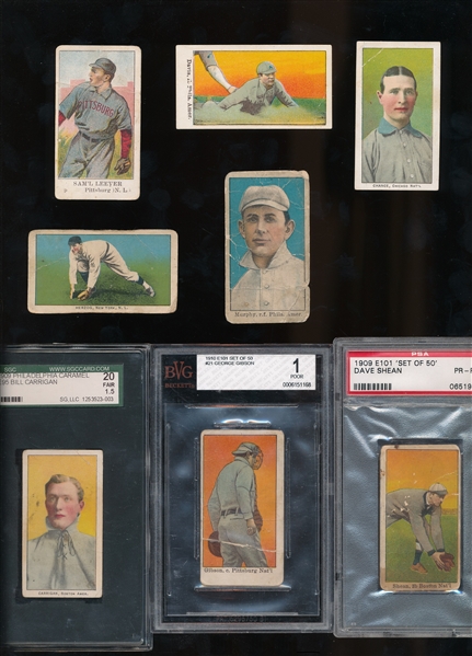 Early Caramel Type Card Lot (8) w/ E91, E92, E95 x2 w/ Chance, E96, E101 x2, E102