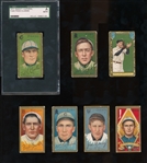 T205 Gold Borders Type Card Lot of 7 Different W/Tinker, Clarke etc...Assorted Backs