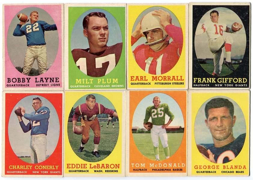 1958 Topps Football Lot of 8 Star Cards