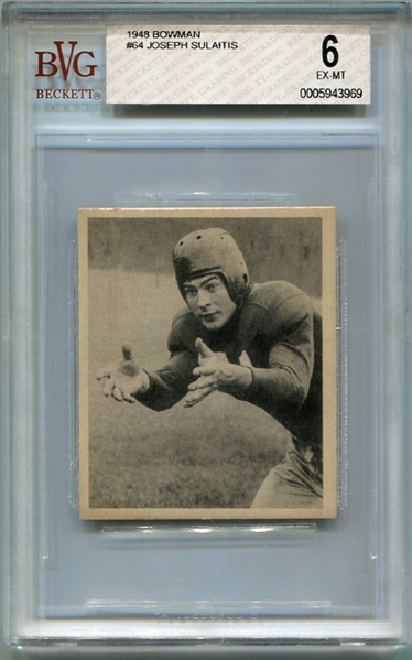 1948 Bowman Football #64 Joseph Sulaitis BVG 6