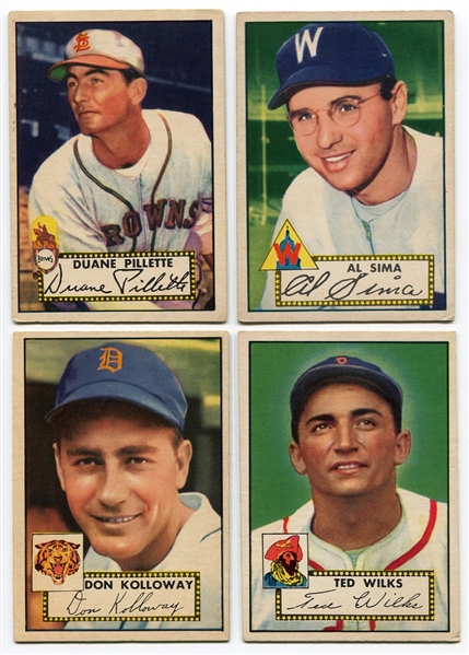 1952 Topps Lot of 4 Different VG to VG/EX