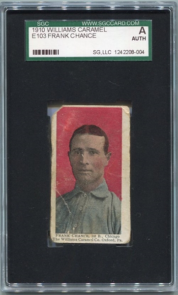 E103 Williams Caramel Frank Chance SGC AUTH
