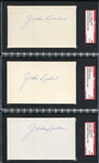 Jocko Conlan Autographed 3 x 5s Lot of 3 All SGC Authentic