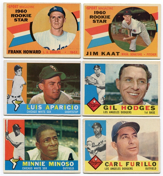 1960 Topps Lot of 6 Different Star/HOFers/Rookies
