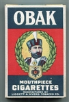 1920's Obak Mouthpiece Cigarettes Slide Shell Pack Complete With Cigarettes