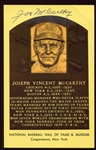 1964-Date Yellow HOF Plaque Joe McCarthy Autographed