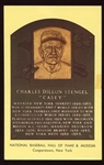 1964-Date Yellow HOF Plaque Casey Stengel Autographed