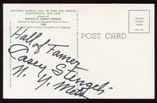 1964-Date Yellow HOF Plaque Casey Stengel Autographed
