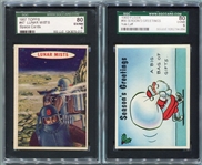 Lot of Two SGC 80 Non-Sports Cards 1957 Space Cards and 1960 Yule Laff 